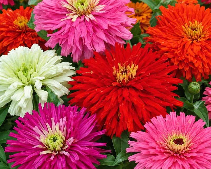 Giant Cactus-Flowered Mix Zinnia Seeds
