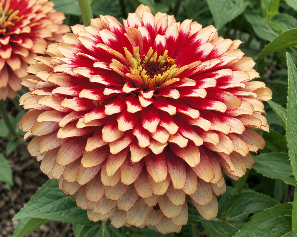 Swizzle Series Cherry & Ivory Zinnia Seeds