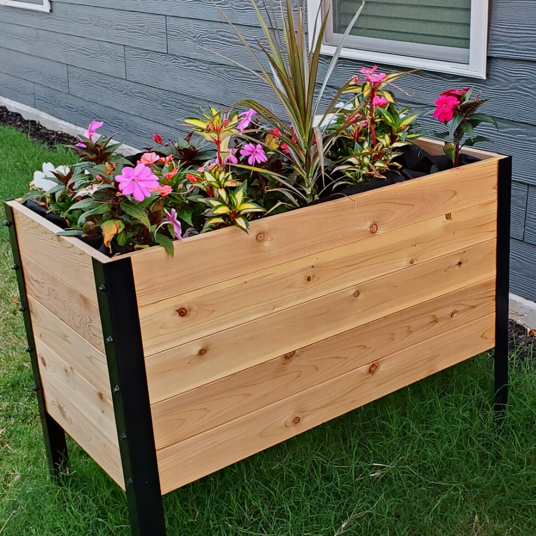 raised planters box Cedar Planters 18" x 36" Raised Garden Bed